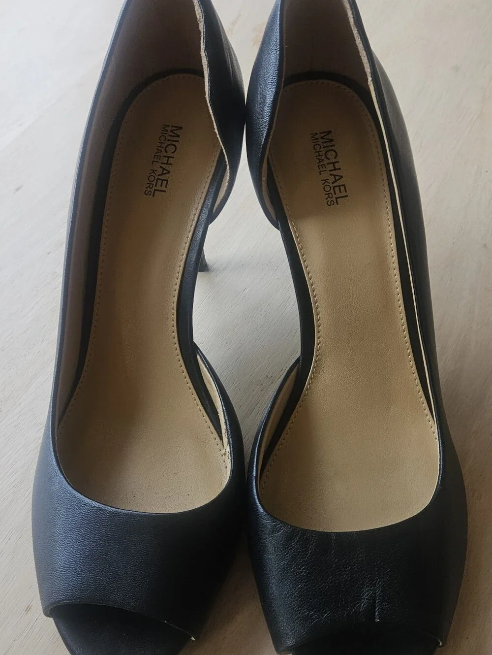 Michael Kors Classic Black Peep-Toe Women's Heels